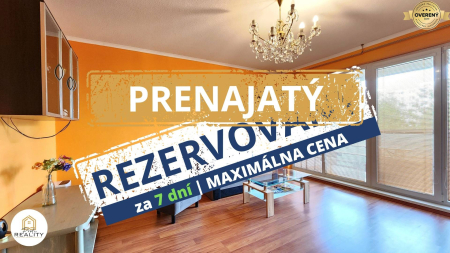 PRENAJATÝ | 3i byt, Sídlisko 3, nadštandardná loggia